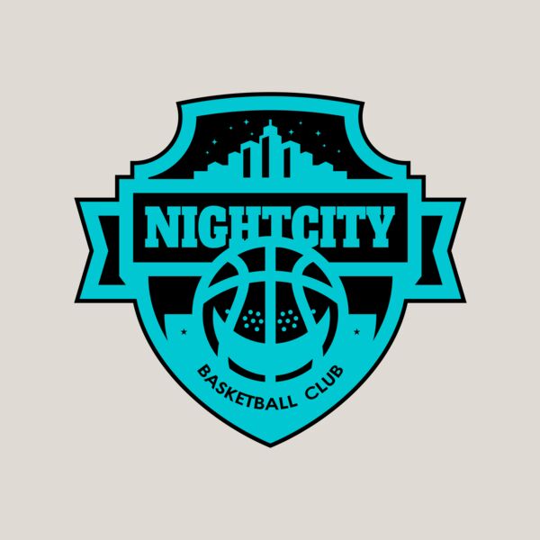 Night city Basketball club logo template Thumbnail