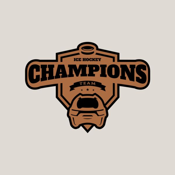 Champions Team Ice Hockey logo template Thumbnail