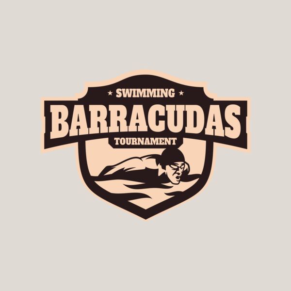 Barracudas Swimming Tournament logo template Thumbnail