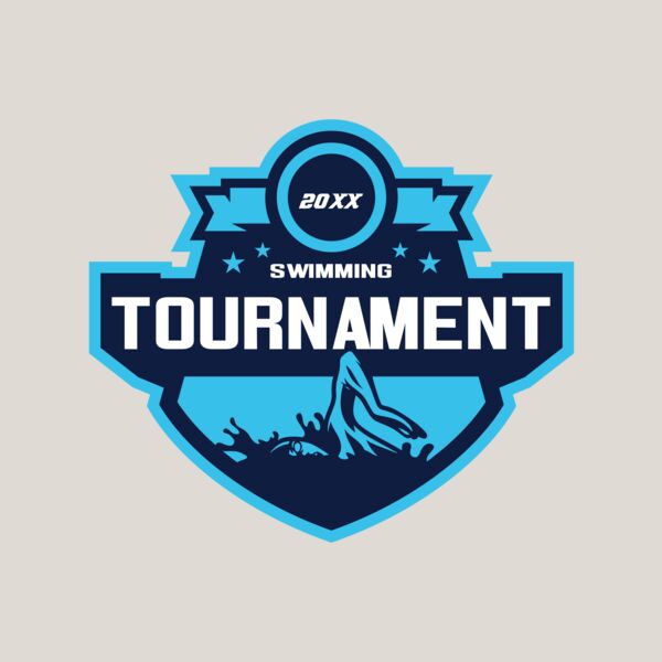 Swimming Tournament logo template Thumbnail