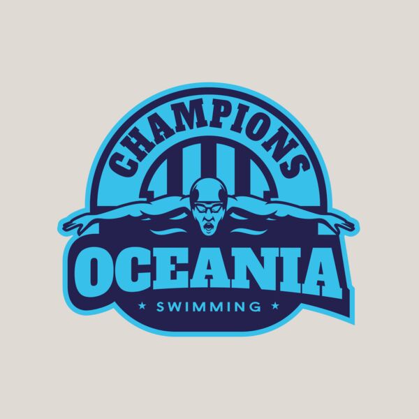 Oceania Champions Swimming logo template Thumbnail