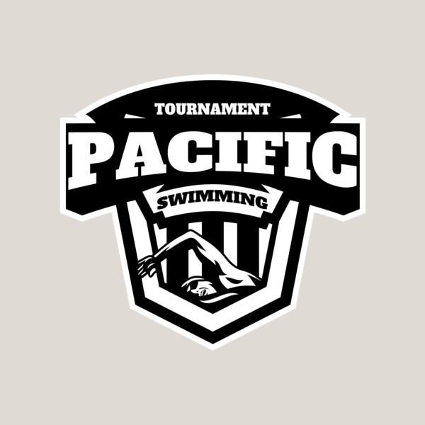 Pacific Swimming Tournament logo template Thumbnail