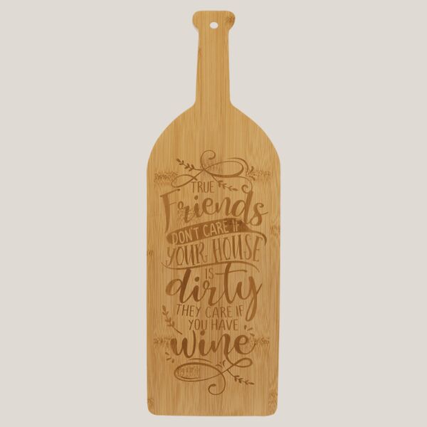 Bamboo Wine Bottle Cutting Board Thumbnail