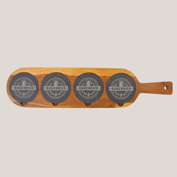 18 1/2" x 4 1/4" Acacia Wood/Slate Serving Board Thumbnail