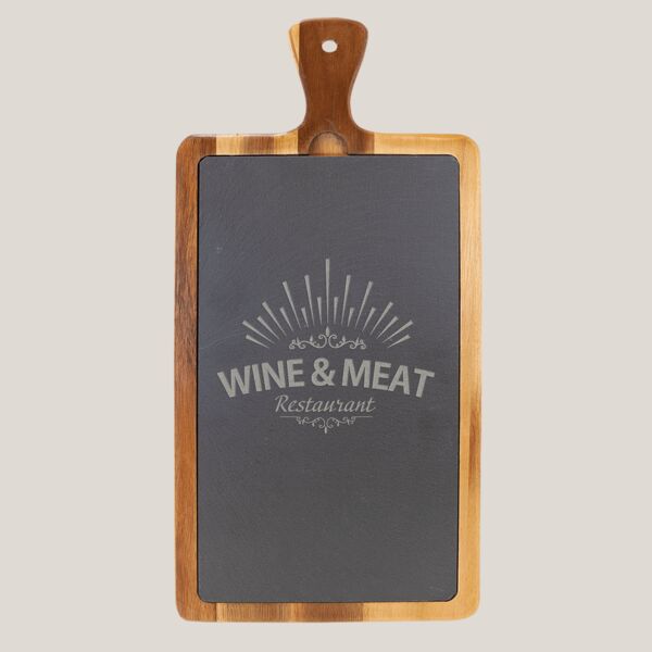 16" x 7 3/4" Acacia Wood/Slate Cutting Board Thumbnail