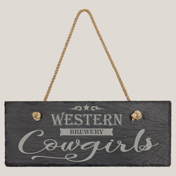 10" x 4" Rectangle Slate Decor with Hanger String Thumbnail