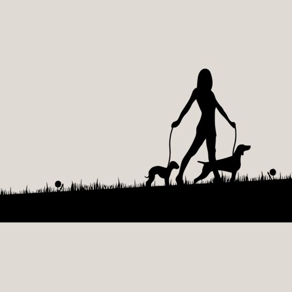 Dog Walking Silhouette Thumbnail