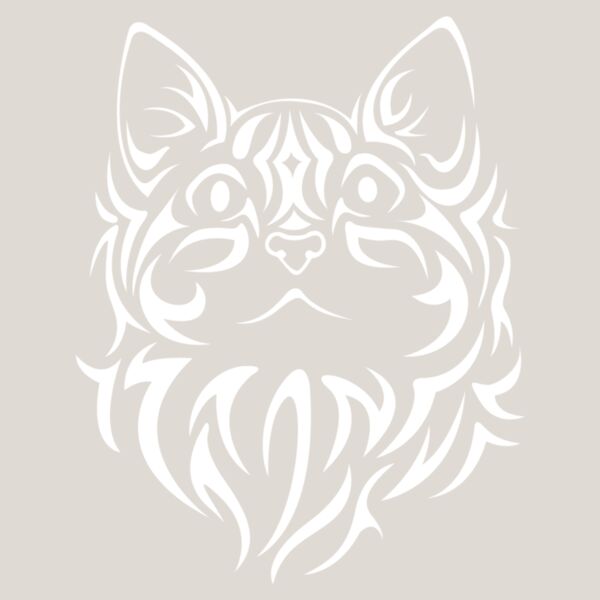 Tribal Cat  White  Thumbnail