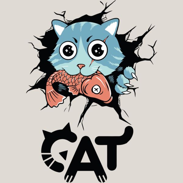 Cat With Fish Thumbnail